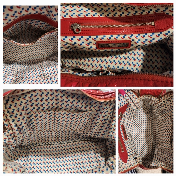 MARC BY MARC JACOBS Double Zip Top Patent Leather Satchel in Coral Red - Picture 12 of 16